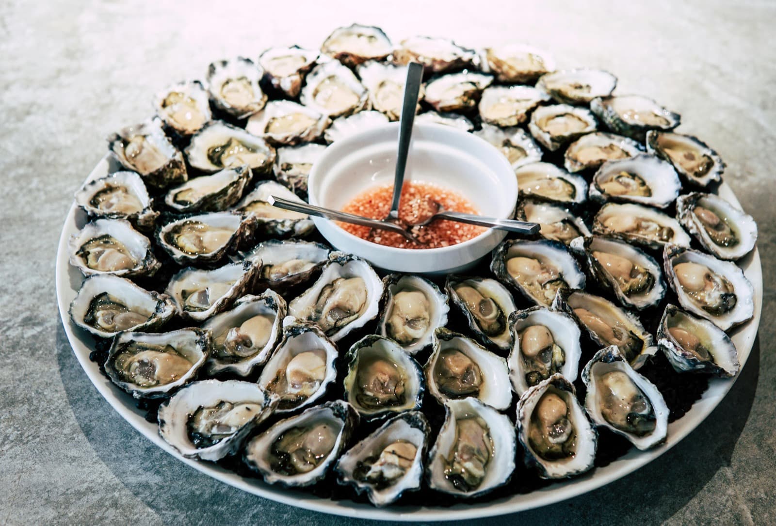 Fresh oyster platter