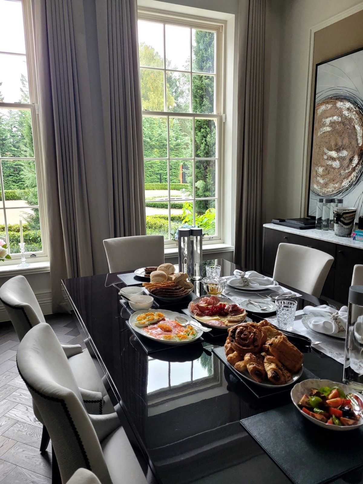 Luxury private breakfast spread in a Cyprus villa